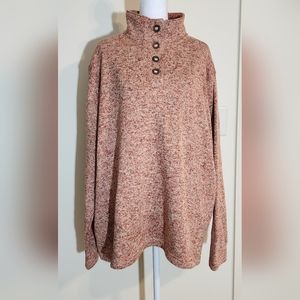 NWT Pink Natural Reflections Pullover Henley Sweater Women's XXL